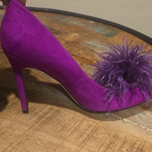 Sam Edelman Vibrant Purple Feather Heels - Picture 2 of 6
